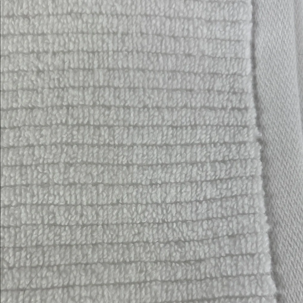 Hotel Collection Bath Towels Plush White Ribbed Turkish Cotton Set of 2 NEW